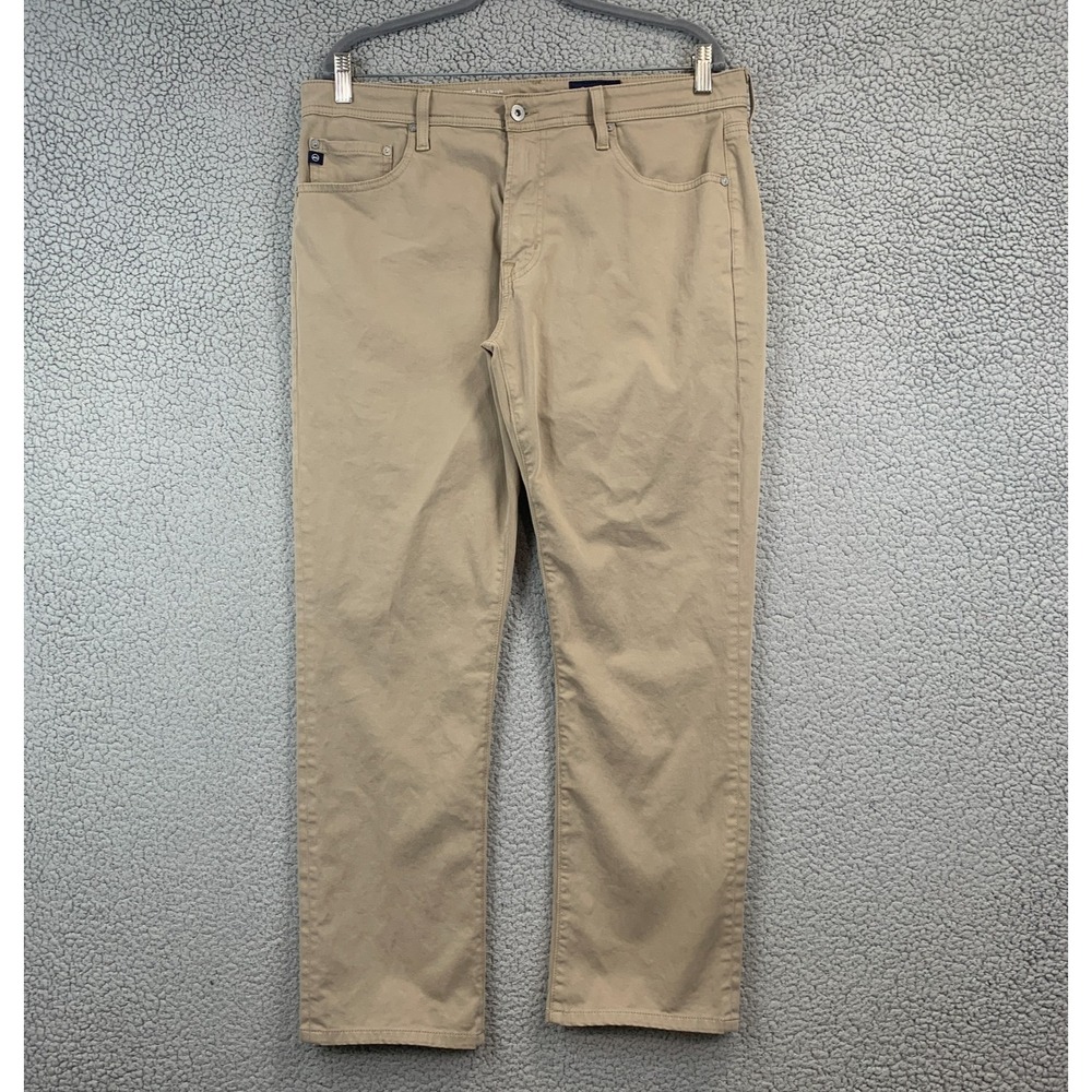 AG Adriano Goldschmied Everett Slim Straight Khaki Italian Fabric Pants 36x32